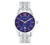 Sekonda Mens Dated Round Blue Dial Stainless Steel Bracelet Watch 1197