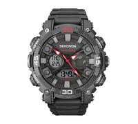Sekonda Men's Digital Watch with Black Dial Digital Display and Black Plastic Strap 1036.05