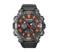 Sekonda Men's Digital Watch with Black Dial Digital Display and Grey Plastic Strap 1037.05