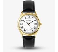 Sekonda Classic Men's 25mm Evans Watch in Gold with Black Leather Strap & White Dial