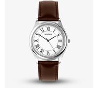 Sekonda Classic Men's 38mm Evans Watch in Silver with Brown Leather Strap & White Dial