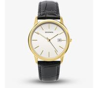 Sekonda Mens Gold Tone Black Leather Strap Watch 1718