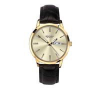 Sekonda Men's Jackson Black Leather Strap with Gold Dial Watch Black