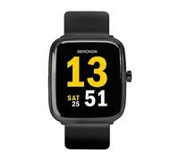 Sekonda Mens Motion 36 mm Smart Watch - Black Rubber Strap Black