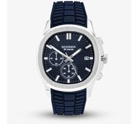 Sekonda Octaire Chronograph Men's Navy Silicone Strap & Silver Case Watch