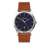 Sekonda Mens Quartz Watch, Analogue Classic Display and Tan PU Strap 1559.27