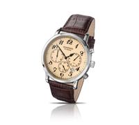 Sekonda Men's Quartz Watch with Beige Dial Analogue Display and Brown Leather Strap 3462.27