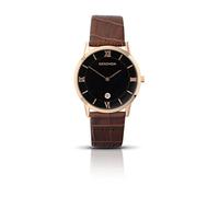 Sekonda Men's Quartz Watch with Black Dial Analogue Display and Brown Leather Strap 3207.27