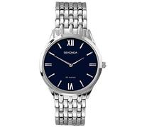 Sekonda Mens Quartz Watch with Blue Dial Analogue Display and Stainless Steel Bracelet 1609