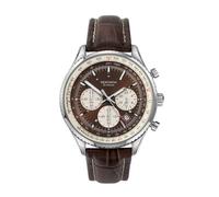 Sekonda Men's Quartz Watch with Brown Dial Chronograph Display and Brown Leather