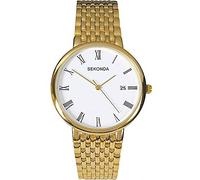 Sekonda Men's Quartz Watch with White Dial Analogue Display and Gold Bracelet 3683.27