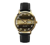 Sekonda Men's Watch, Tiger Eye dial with Black Leather Strap 1950