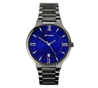 Sekonda Men's Wilson Gun Metal Stainless Steel Bracelet with Dark Blue Dial Watch Blue