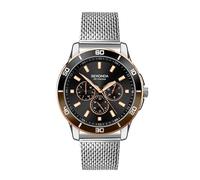 Sekonda Midnight Men's 44mm Quartz Watch in Black with Analogue Day/Date Display, and Silver Stainless Steel Strap 1841