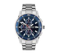 Sekonda Midnight Men's Classic Silver Stainless Steel Bracelet with Blue Dial Chronograph Watch Silver