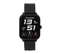 Sekonda Motion Go 37mm Unisex Rectangular Black Smartwatch Watch with Black