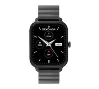 Sekonda Motion Lux 37mm Unisex Rectangular Black Smartwatch with Black Bracelet