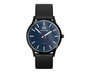 Sekonda Nordic Men’s 40mm Quartz Watch in Blue with Analogue Display, and Black Leather Strap 30047