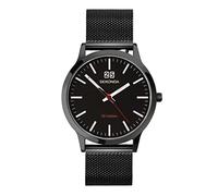 Sekonda Nordic Mens Analogue Watch 40mm Black Stainless Steel Mesh | 50 Metres Water Resistance, mineral glass crystal, sliding clasp, date display, ion-plated case, Japanese quartz movement