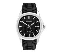 Sekonda Octaire 40mm Mens TV Silver Analogue Watch with Black Strap
