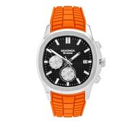 Sekonda Octaire Chronograph Men's Orange Silicone Strap & Silver Case Watch