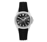 Sekonda Octaire Ladies 30mm Quartz Watch in Silver with Analogue Display and Black Silicone Strap
