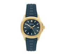 Sekonda Octaire Ladies Watch in Gold with Teal Silicone Strap | Teal sunray dial, Cushion-shaped ion-plated case, 30m water resistant, Teal silicone strap, Japanese quartz, 2yr guarantee