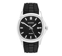 Sekonda Men's Octaire Black Dial Black Silicone Strap Watch