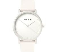 Sekonda in Colour Ladies 34mm Quartz Watch in White with Analogue Display, and White Silicone Strap 40390