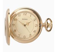Sekonda 50mm Classic Pocket Watch Cream Dial with Gold Case & Stainless Steel Chain