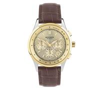 Sekonda Racer Mens Analogue Watch 42mm Two Tone Leather Strap | 50 Metres Water Resistance, chronograph with date display, mineral glass crystal, sunray dial, tachymeter bezel
