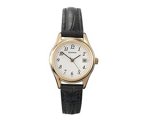 Sekonda Robinson Womens Analogue Watch 25mm Black Strap | 30 Metres Water Resistance, Japanese quartz movement