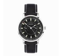 Sekonda 1978 Mens 38mm Quartz Watch in Black with Analogue Day/Date Display, and Black Leather Strap 30098