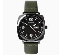 Sekonda Sekonda Airborne Men's Watch | Black Case & Green Leather Strap with Black Dial | 1990