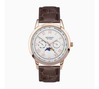 Sekonda Sekonda Armstrong Moon Phase Men's Watch | Rose Gold Alloy Case & Brown Leather Strap with Silver Dial | 30148