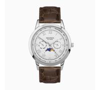 Sekonda Sekonda Armstrong Moon Phase Men's Watch | Silver Alloy Case & Brown Leather Strap with Silver Dial | 30146