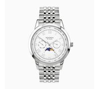Sekonda Sekonda Armstrong Moon Phase Men's Watch | Silver Alloy Case & Stainless Steel Bracelet with White Dial | 30229