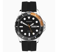 Sekonda Sekonda Balearic Men's Watch | Silver Alloy Case & Black Rubber Strap with Black Dial | 30118