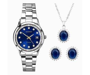 Sekonda Sekonda Catherine Ladies Watch Gift Set | Silver Alloy Case & Stainless Steel Bracelet with Blue Mother of Pearl Dial | 49037