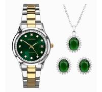 Sekonda Sekonda Catherine Ladies Watch Gift Set | Silver Alloy Case & Two Tone Stainless Steel Bracelet with Green Mother of Pearl Dial | 49038