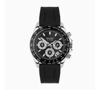 Sekonda Sekonda Circuit Chronograph Men's Watch | Silver Alloy Case & Black Silicone Strap with Black Dial | 30199