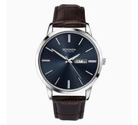 Sekonda Sekonda Classic Men's Watch | Silver Case & Leather Upper Strap with Blue Dial | 1662