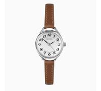 Sekonda Sekonda Easy Reader Ladies Watch | Silver Case & Brown Leather Strap with White Dial | 40479