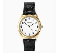 Sekonda Sekonda Easy Reader Men's Watch | Gold Case & Leather Upper Strap with White Dial | 3623