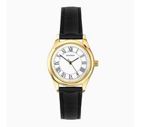 Sekonda Sekonda Evans Ladies Watch | Gold Alloy Case & Black Leather Strap with White Dial | 40686