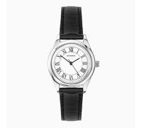 Sekonda Sekonda Evans Ladies Watch | Silver Alloy Case & Black Leather Strap with White Dial | 40715