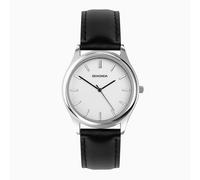 Sekonda Sekonda Evans Men's Watch | Silver Alloy Case & Black Leather Strap with Silver Dial | 30252