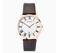 Sekonda Sekonda Men's Watch | Rose Gold Case & Leather Strap with White Dial | 1780