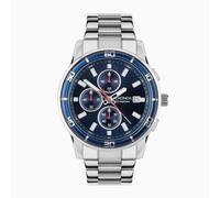 Sekonda Sekonda Midnight Chronograph Men's Watch | Silver Alloy Case & Stainless Steel Bracelet with Blue Dial | 30207
