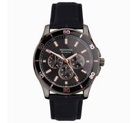 Sekonda Sekonda Midnight Men's Watch | Gun Metal Case & Black Leather Strap with Black Dial | 30026